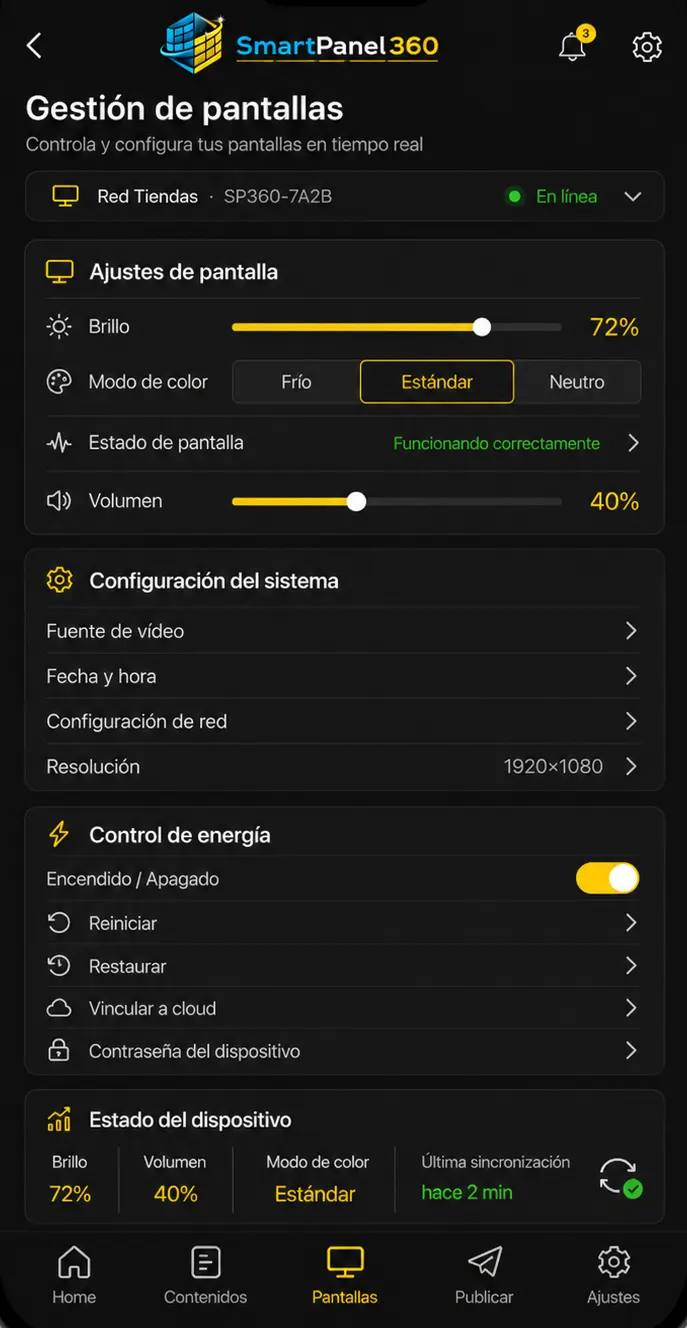 SmartPanel360 - Gestión de pantallas
